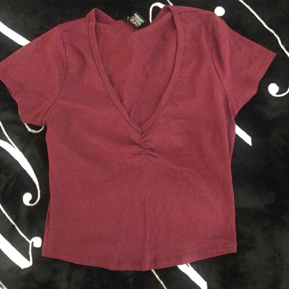 V neck cropped top